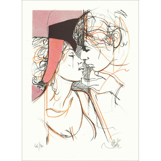 Valady Jean-Baptiste - Original-Lithographie "Ungeduld I" Original-Lithographie - 30x22cm