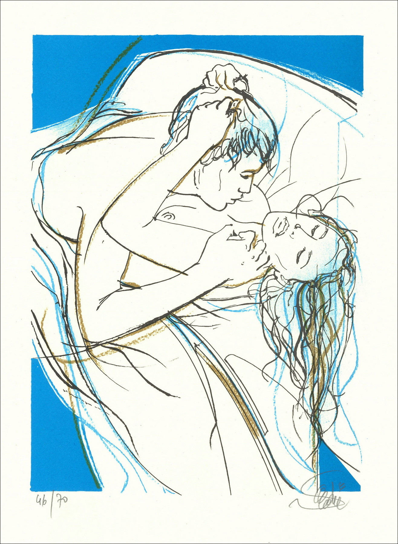 Jean-Baptiste Valadé - Original-Lithographie "Ungeduld IV" 30x22cm