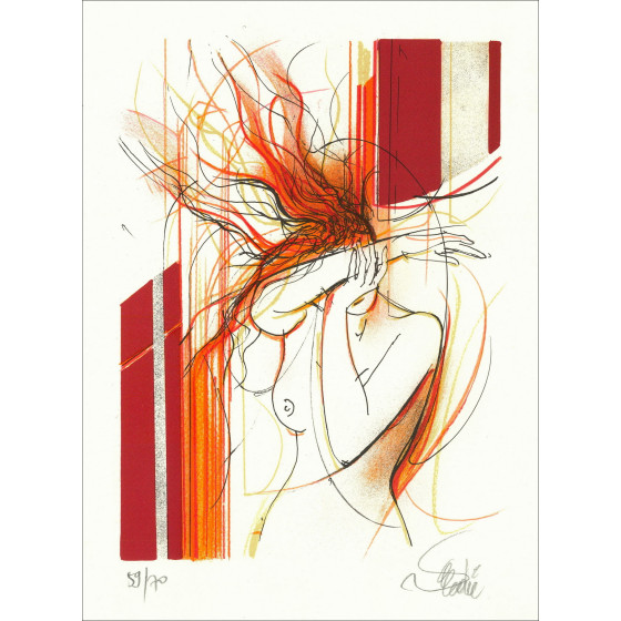 Valady Jean-Baptiste - Original-Lithographie "Ungeduld V" Original-Lithographie - 30x22cm