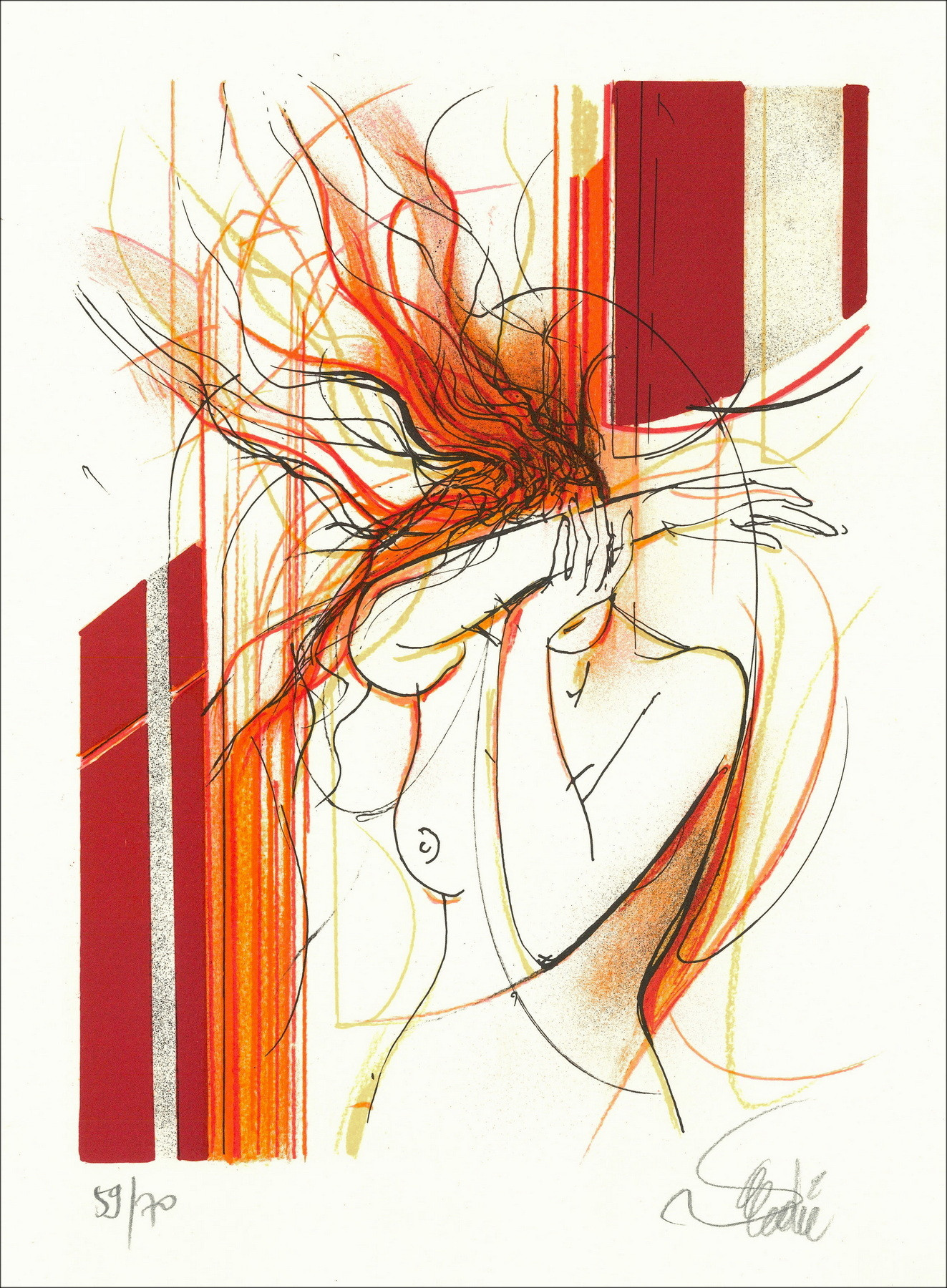 Fra_LatnADIE Jean-Baptiste - Lith Origin Original "Impatfra_Latn V" Lithfra_Latn Original - 30x22cm
