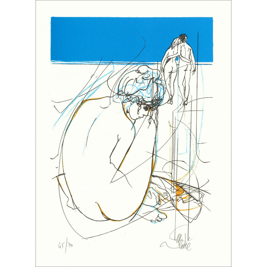 Valady Jean-Baptiste - Original-Lithographie "Ungeduld VI" Original-Lithographie - 30x22cm