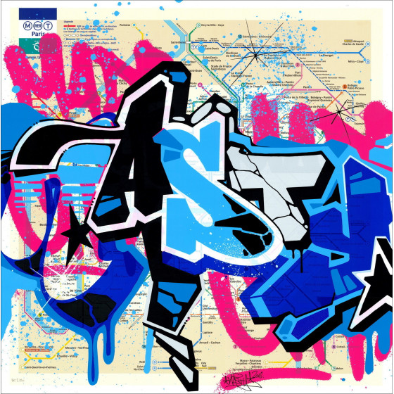 ▷ Grand Mapa de Metro, París por NASTY, 2016