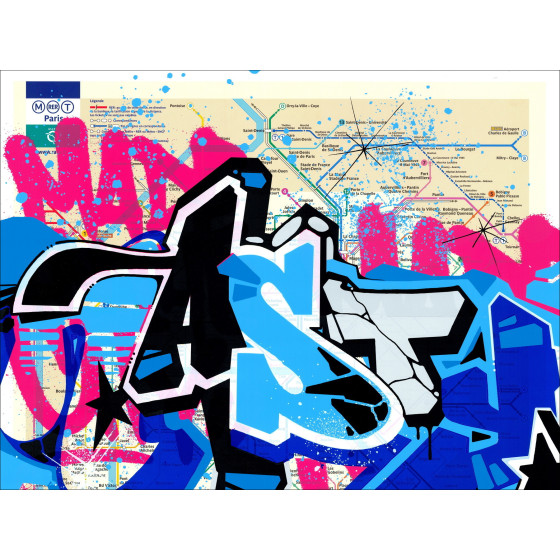 ▷ Grande mappa della metropolitana, Parigi di NASTY, 2016