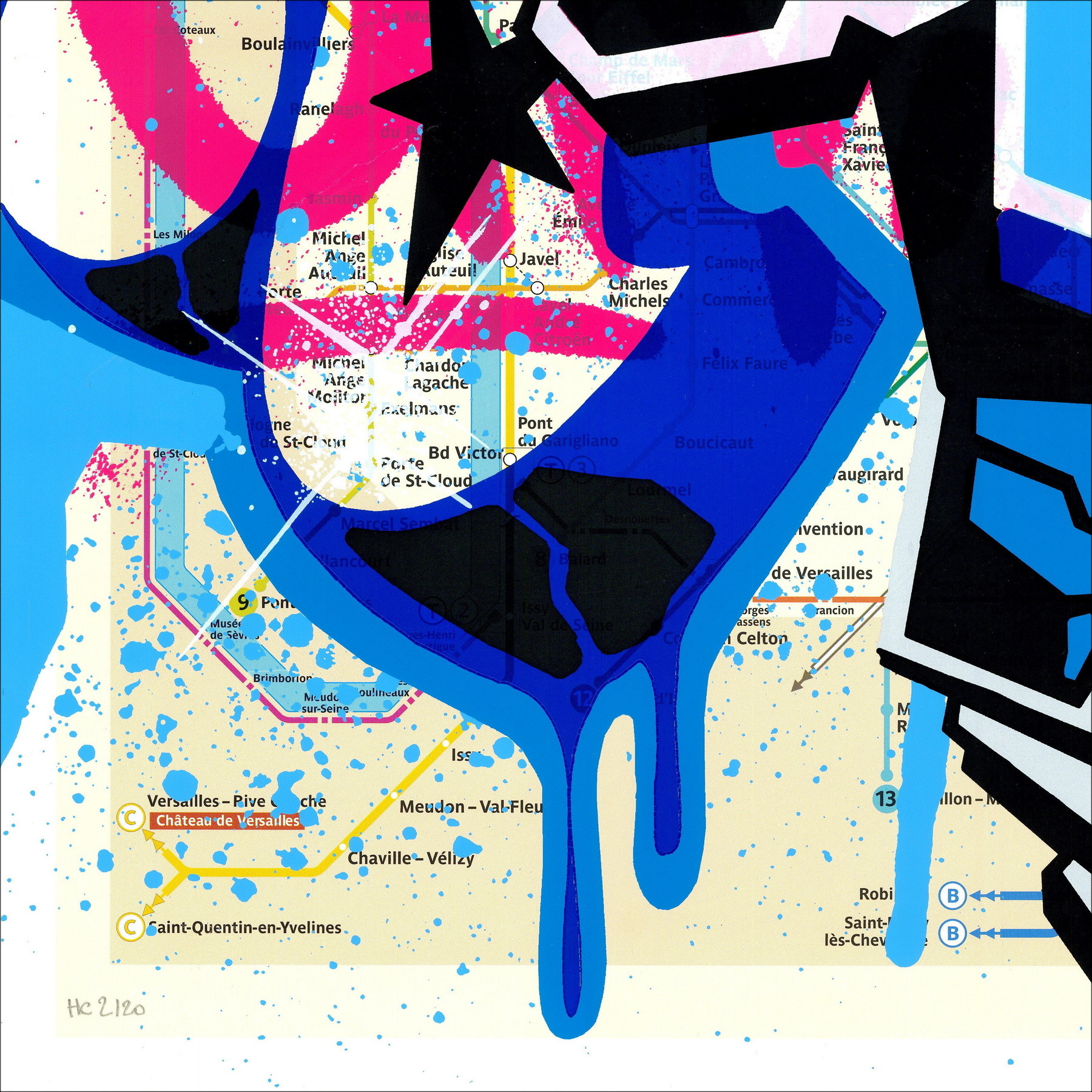 ▷ Grand Mapa de Metro, París por NASTY, 2016