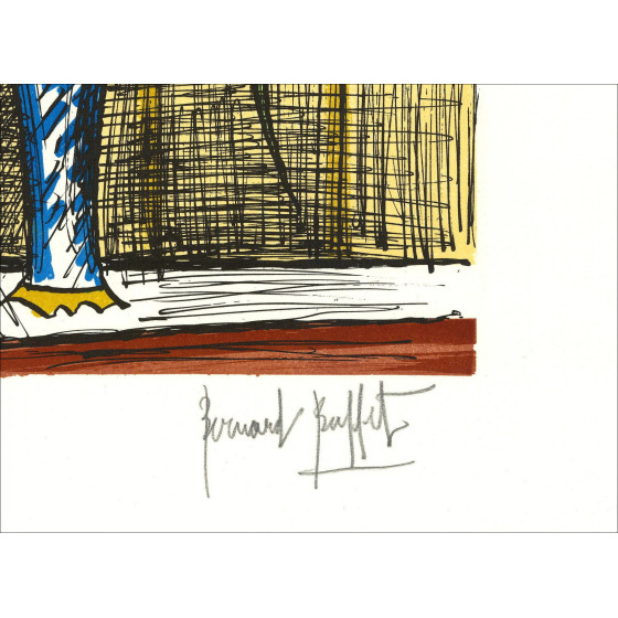 Bernard Buffet - Bouquet di Jonquilles e Lilas, Litografia