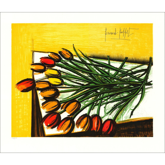 Bernard Buffet - Tulip Bouquet, originele lithografie