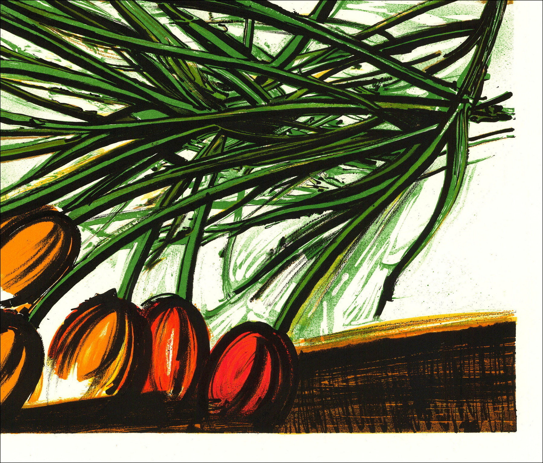 Bernard Buffet – Bouquet de tulipes, lithographie originale