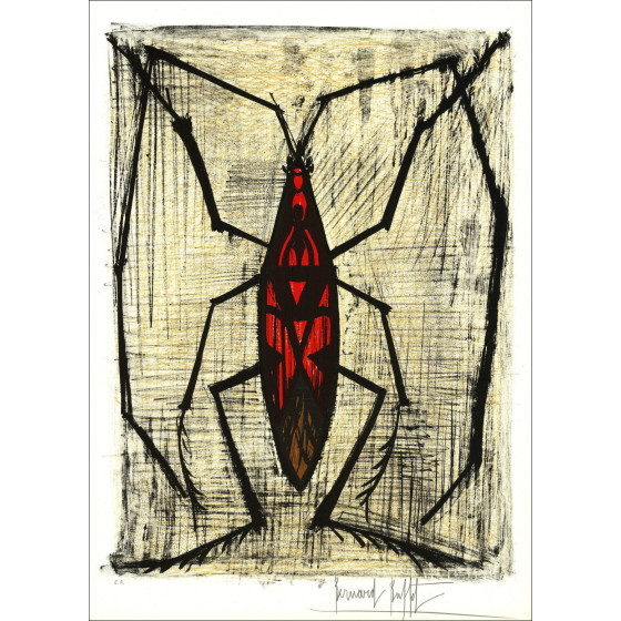 Bernard Buffet – Insecto : Nepe, litografía original firmada, 1964