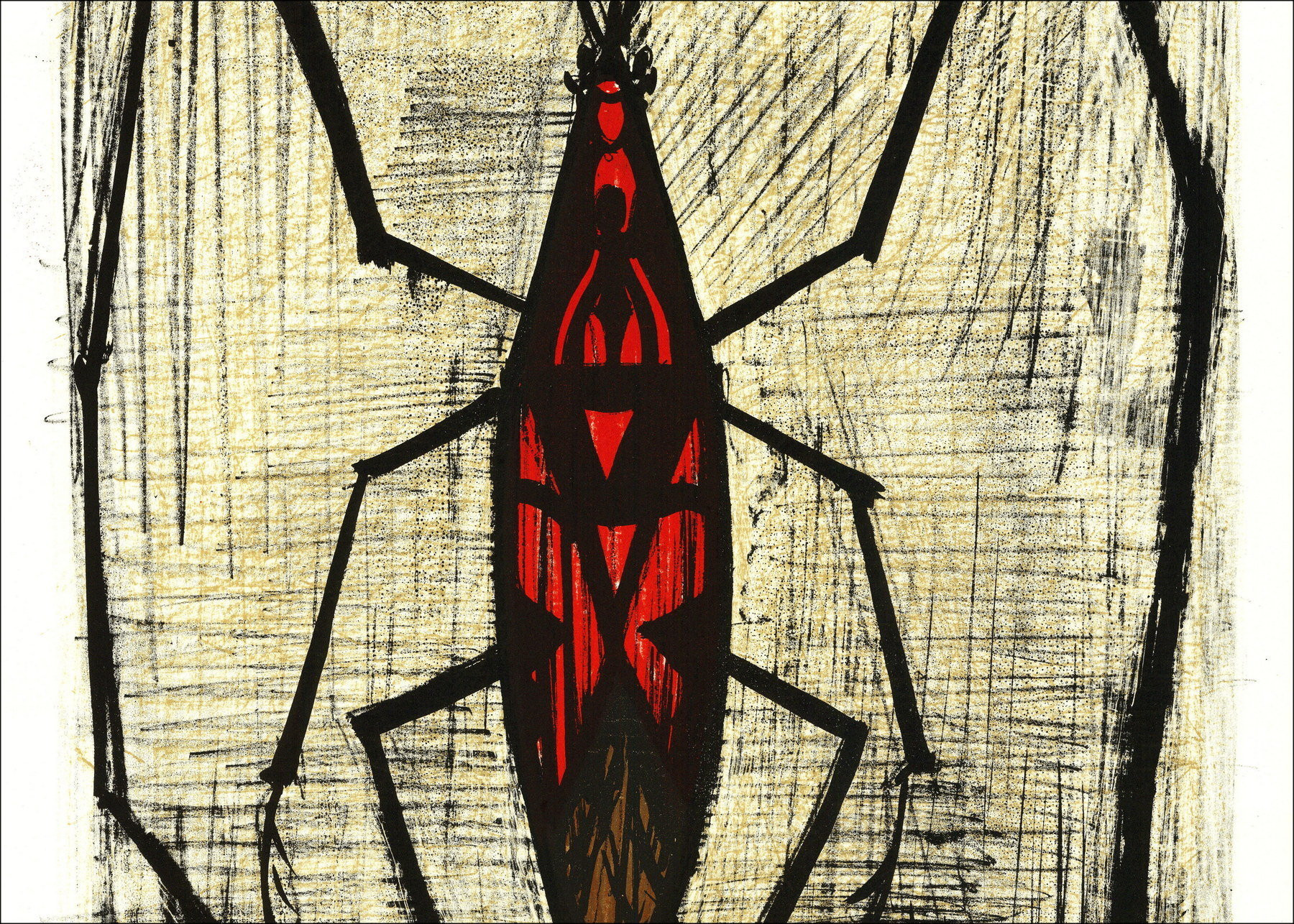 Bernard Buffet - Insect: NEPE, originele lithografie ondertekend, 1964