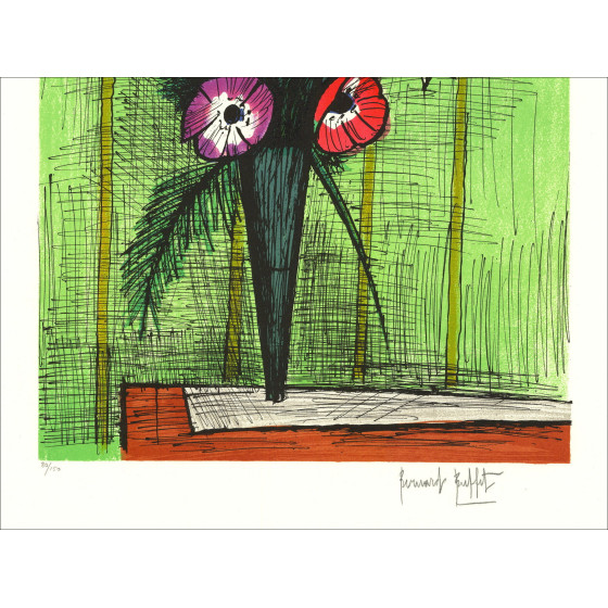 Bernard Buffet - Bouquet of Marguerites and Anemones