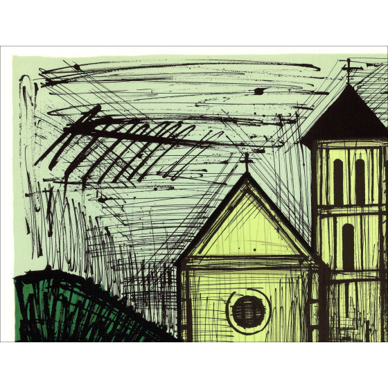 Bernard Buffet - Gloer-Kirche, Original-Lithographie, 58x76cm