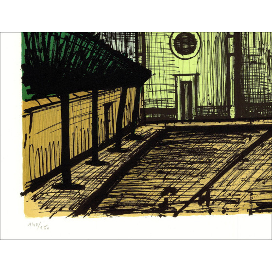 Bernard Buffet - Gloer-Kirche, Original-Lithographie, 58x76cm