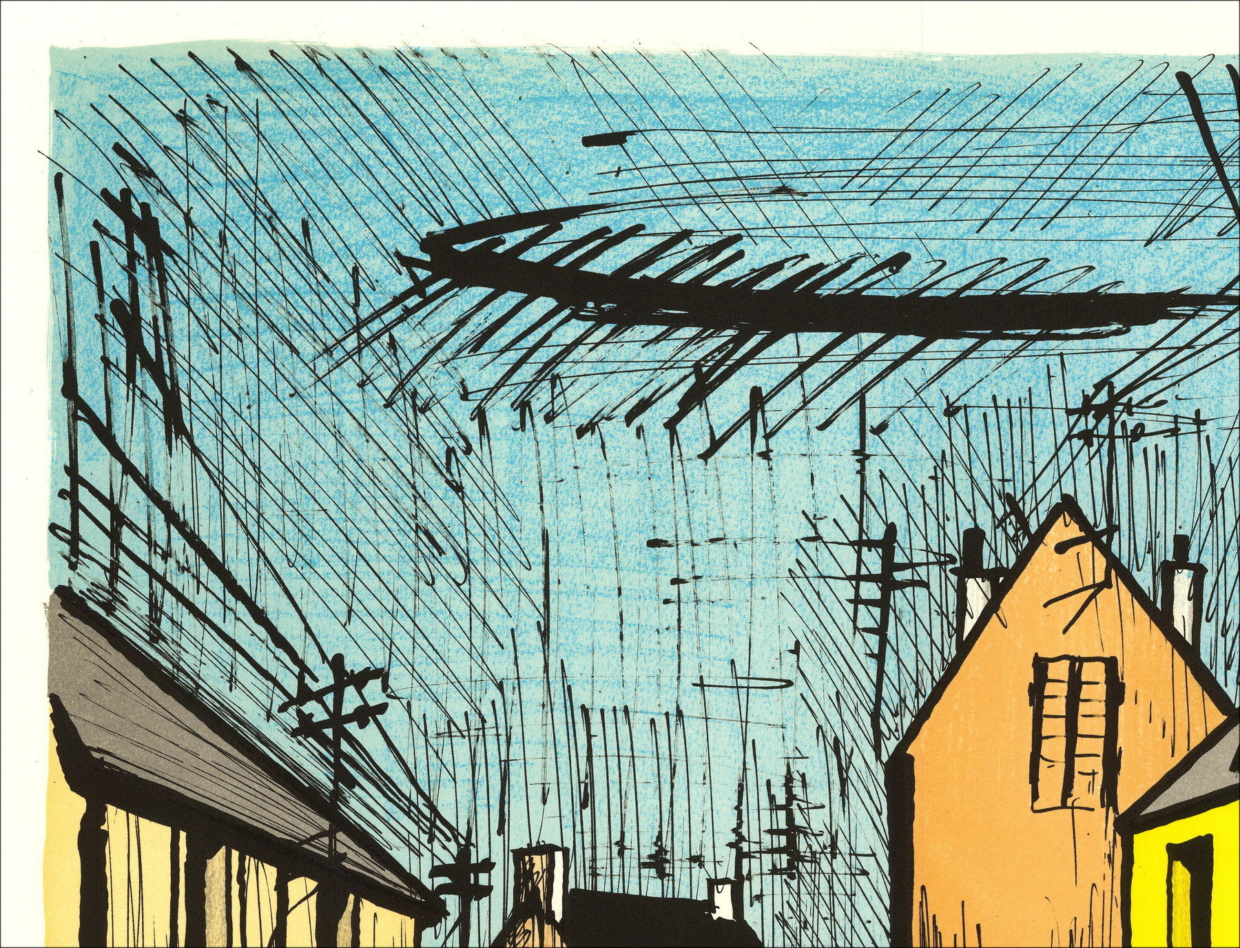 Bernard Buffet - Mareuil, Giallo e Blu Coffee (1985) 58x76cm