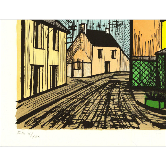 Bernard Buffet - Mareuil, Giallo e Blu Coffee (1985) 58x76cm
