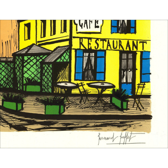 Bernard Buffet - Mareuil, Giallo e Blu Coffee (1985) 58x76cm