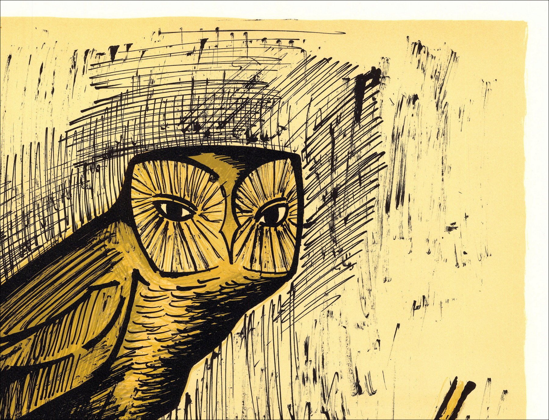 Bernard Buffet - La Hulotte, Litografia originale 1982