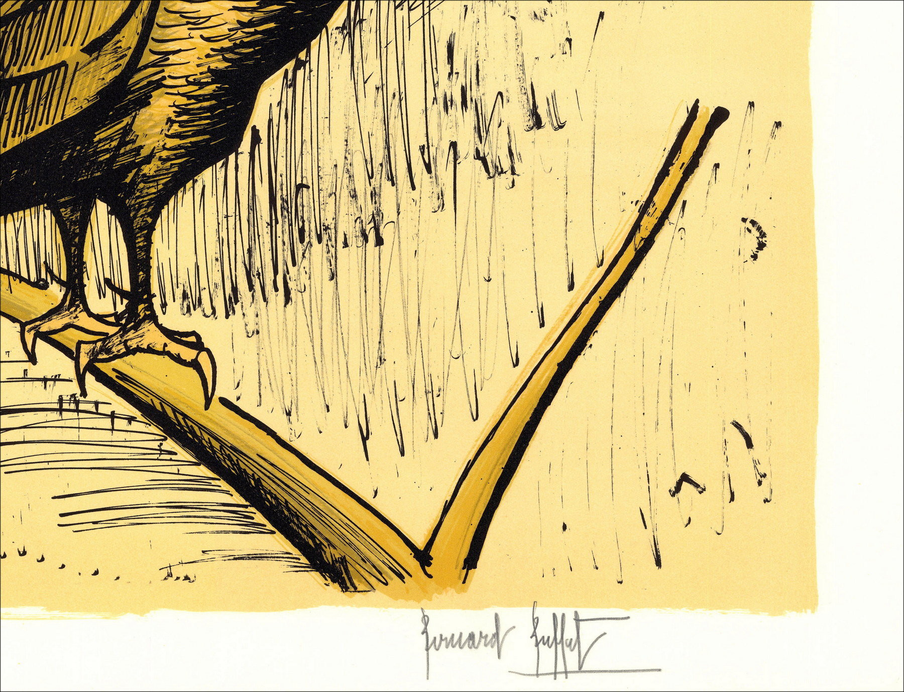 Bernard Buffet - La Hulotte, Litografía original 1982