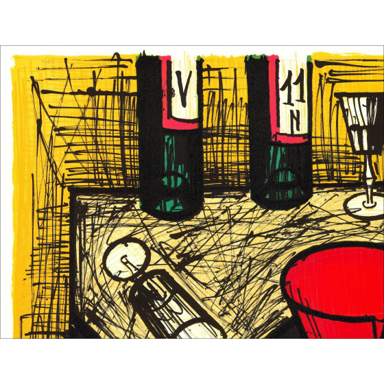 Bernard Buffet - Still Life with Red Pan, 1982