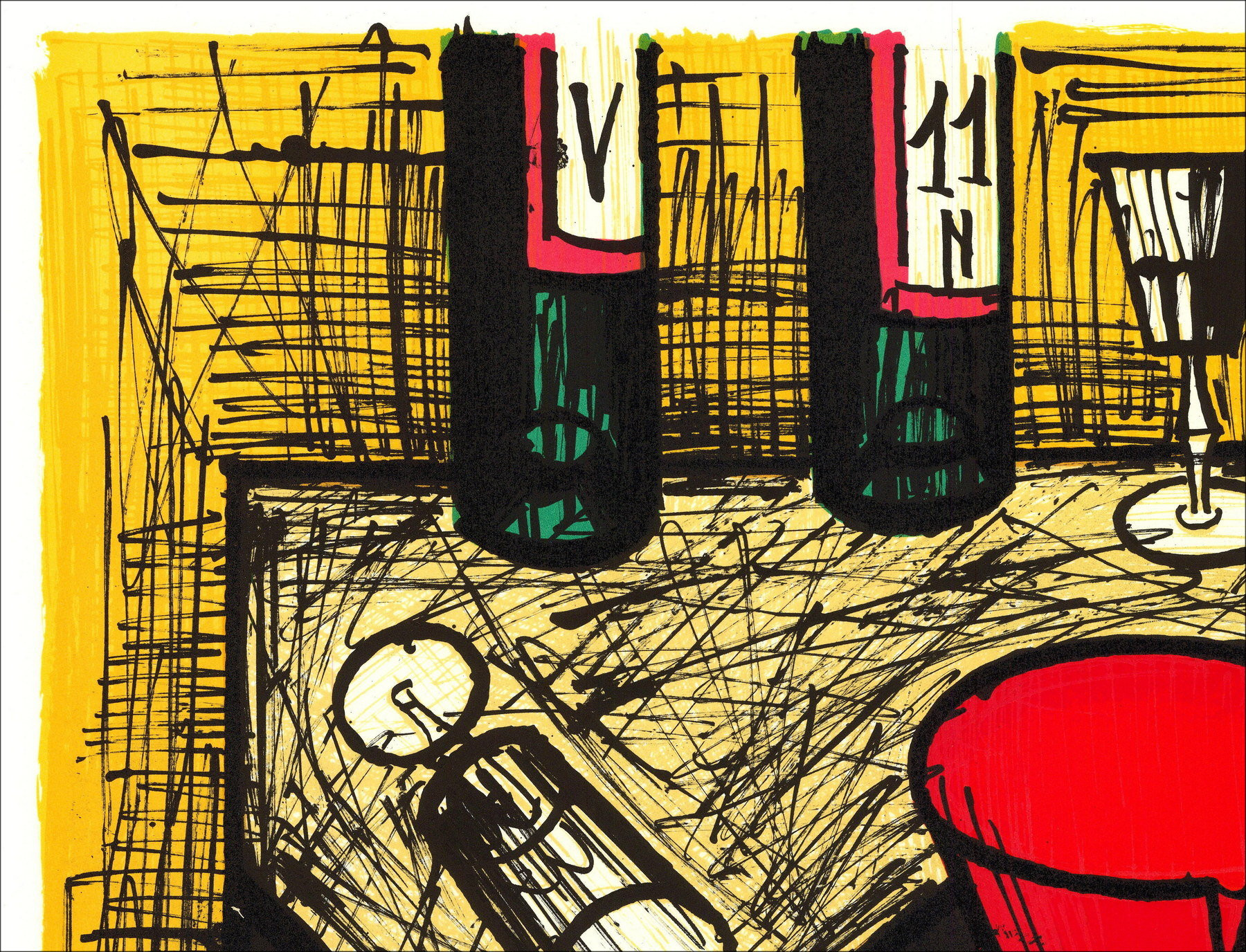 Bernard Buffet - Stillleben mit roter Pan, 1982