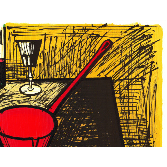 Bernard Buffet - Bodegón con Pan Red, 1982
