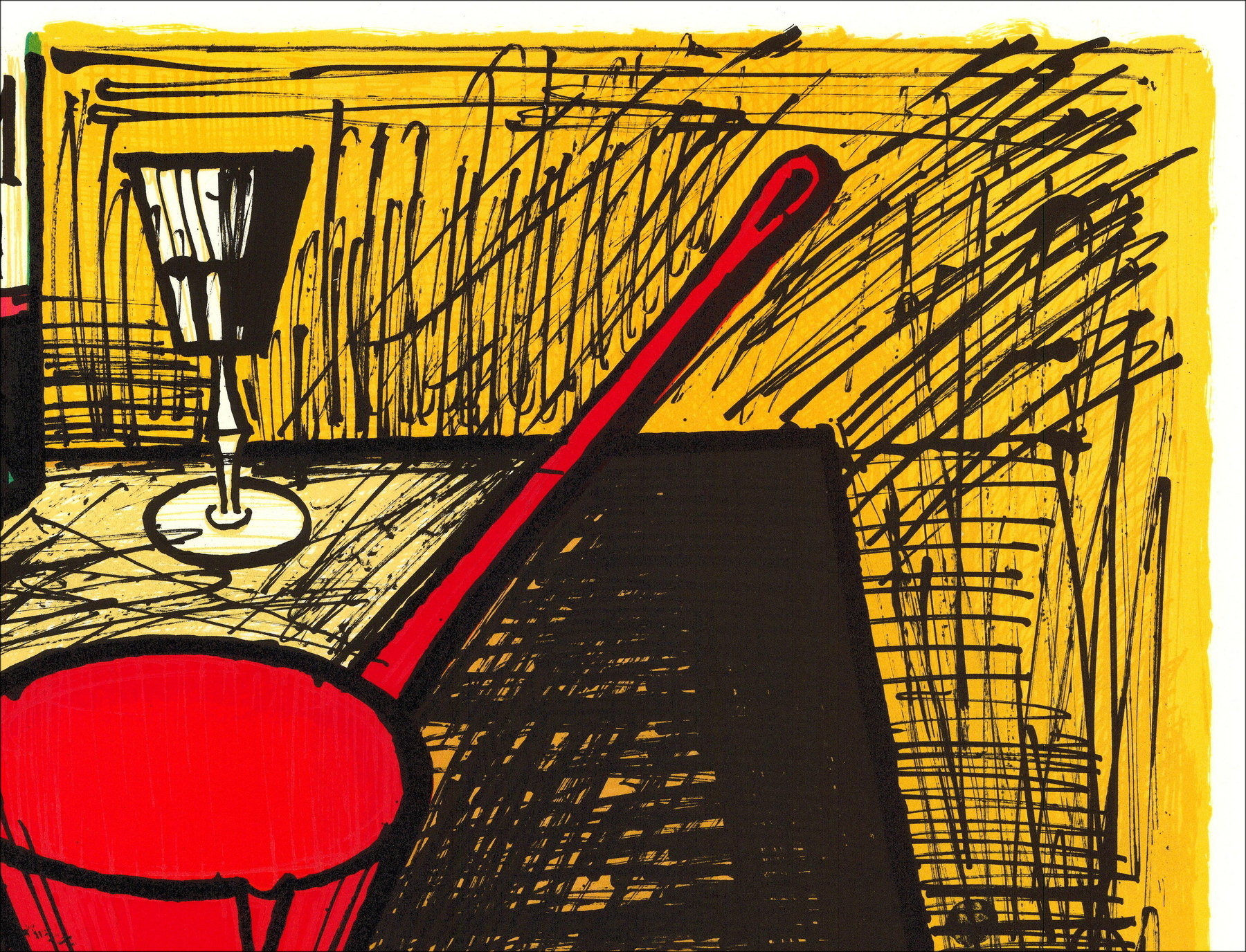 Bernard Buffet - Bodegón con Pan Red, 1982