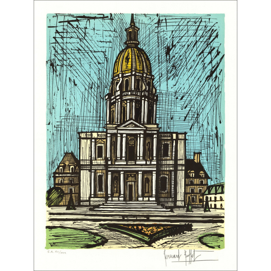 Bernard Buffet - Parigi, Invalides, Litografia 1986
