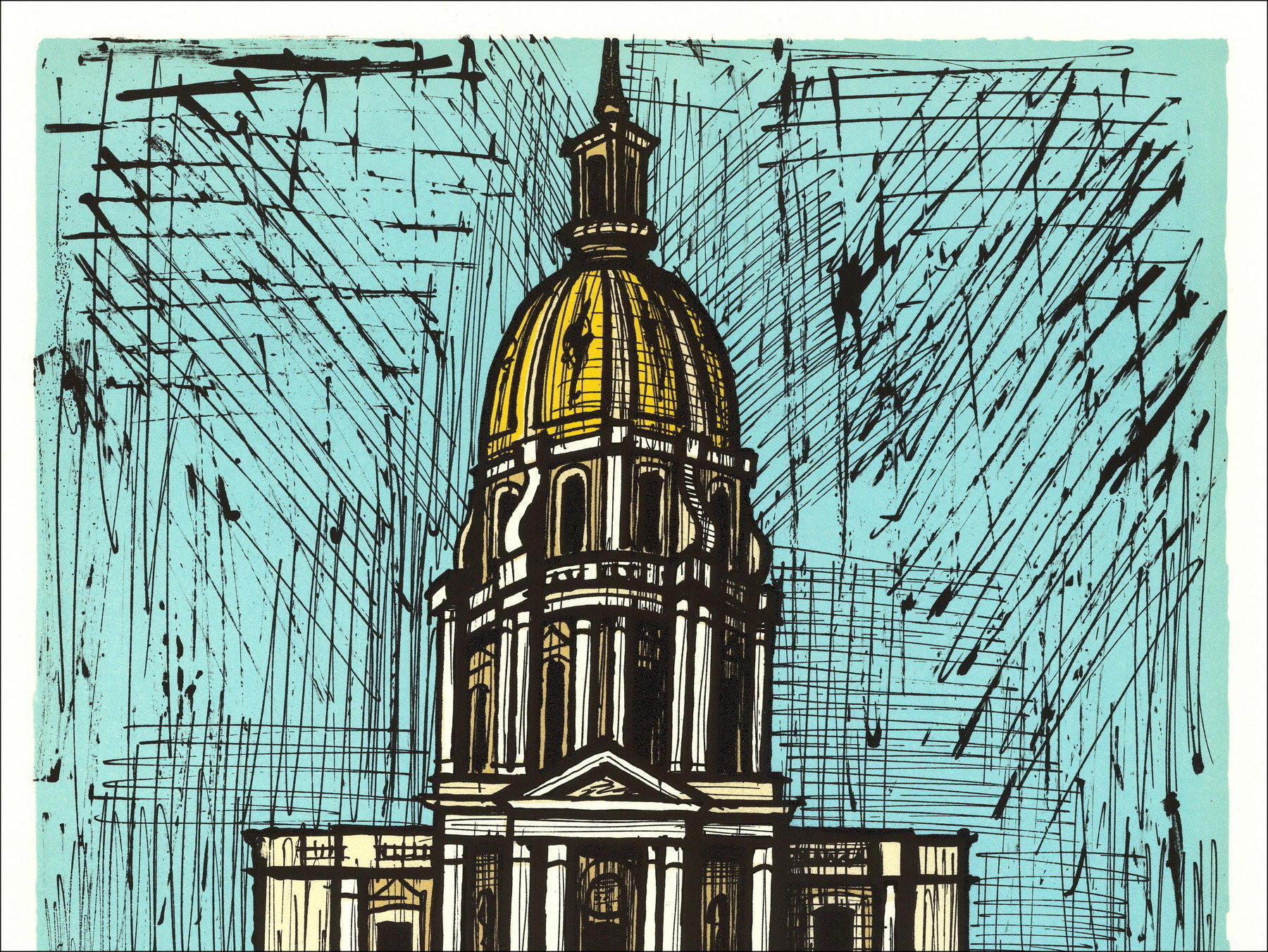 Bernard Buffet - París, The Invalides, Litografía 1986