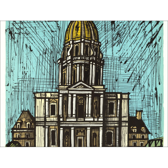 Bernard Buffet - París, The Invalides, Litografía 1986