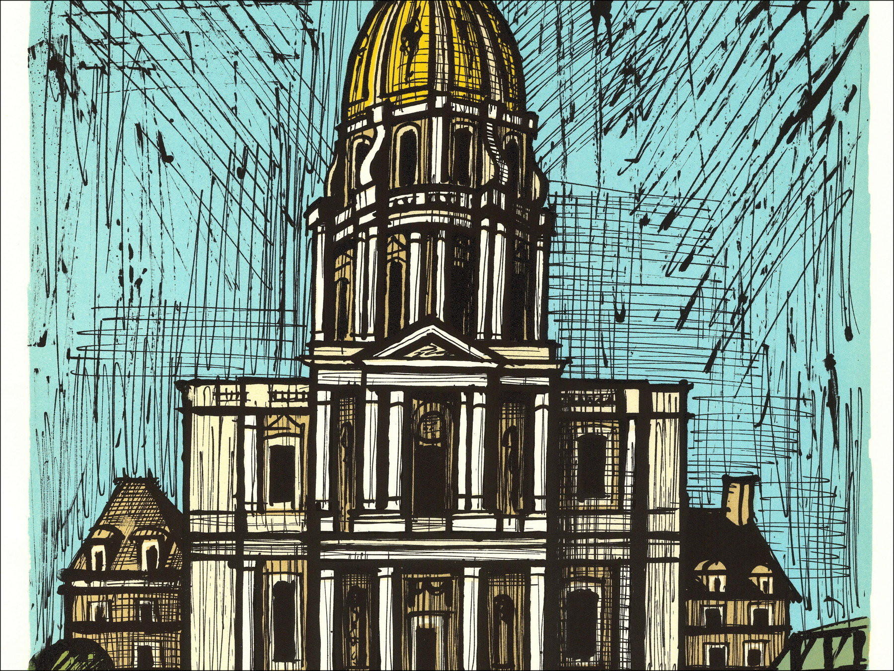Bernard Buffet - Parigi, Invalides, Litografia 1986