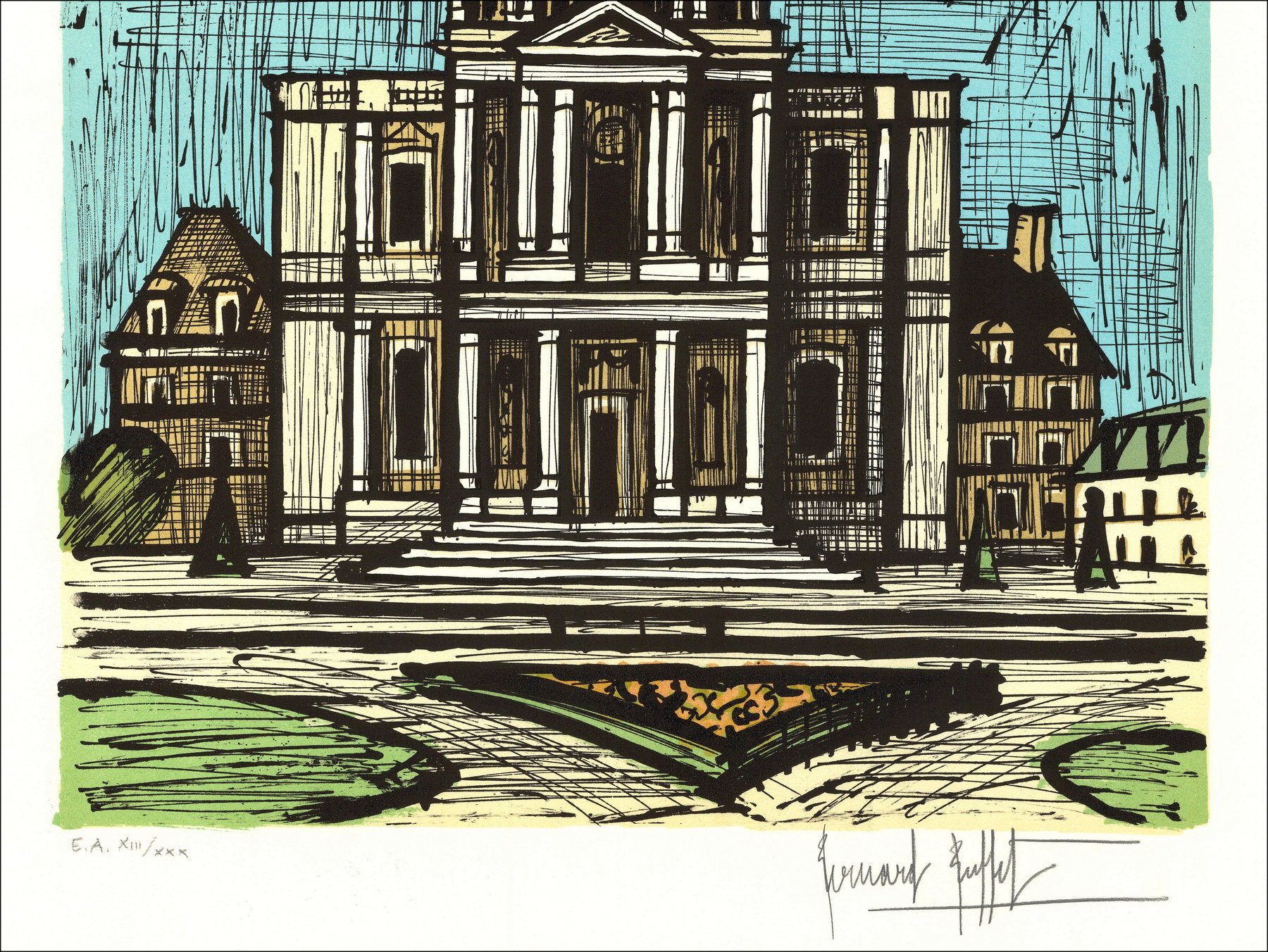 Bernard Buffet - Paris, The Invalides, Lithography 1986