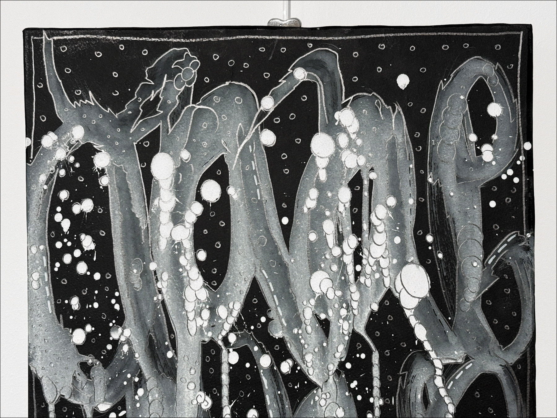 Jonone - Composición en negro i, pintura de madera 2025