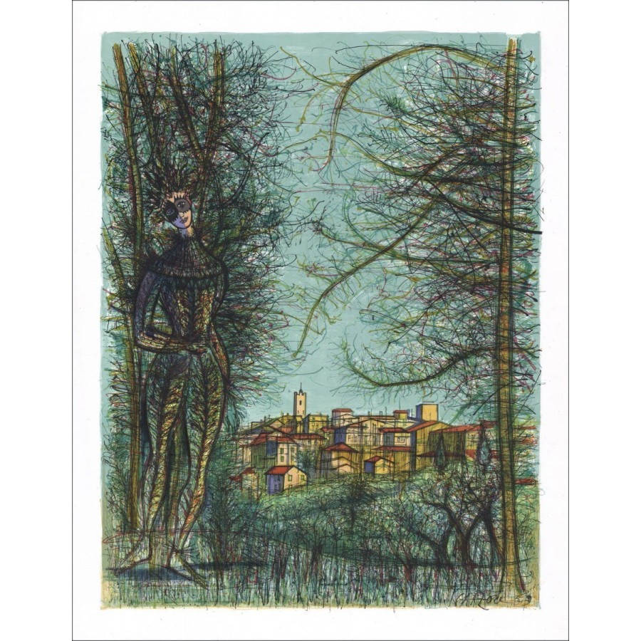 Buy Jean CARZOU Lithograph Saint Paul de Vence 1959