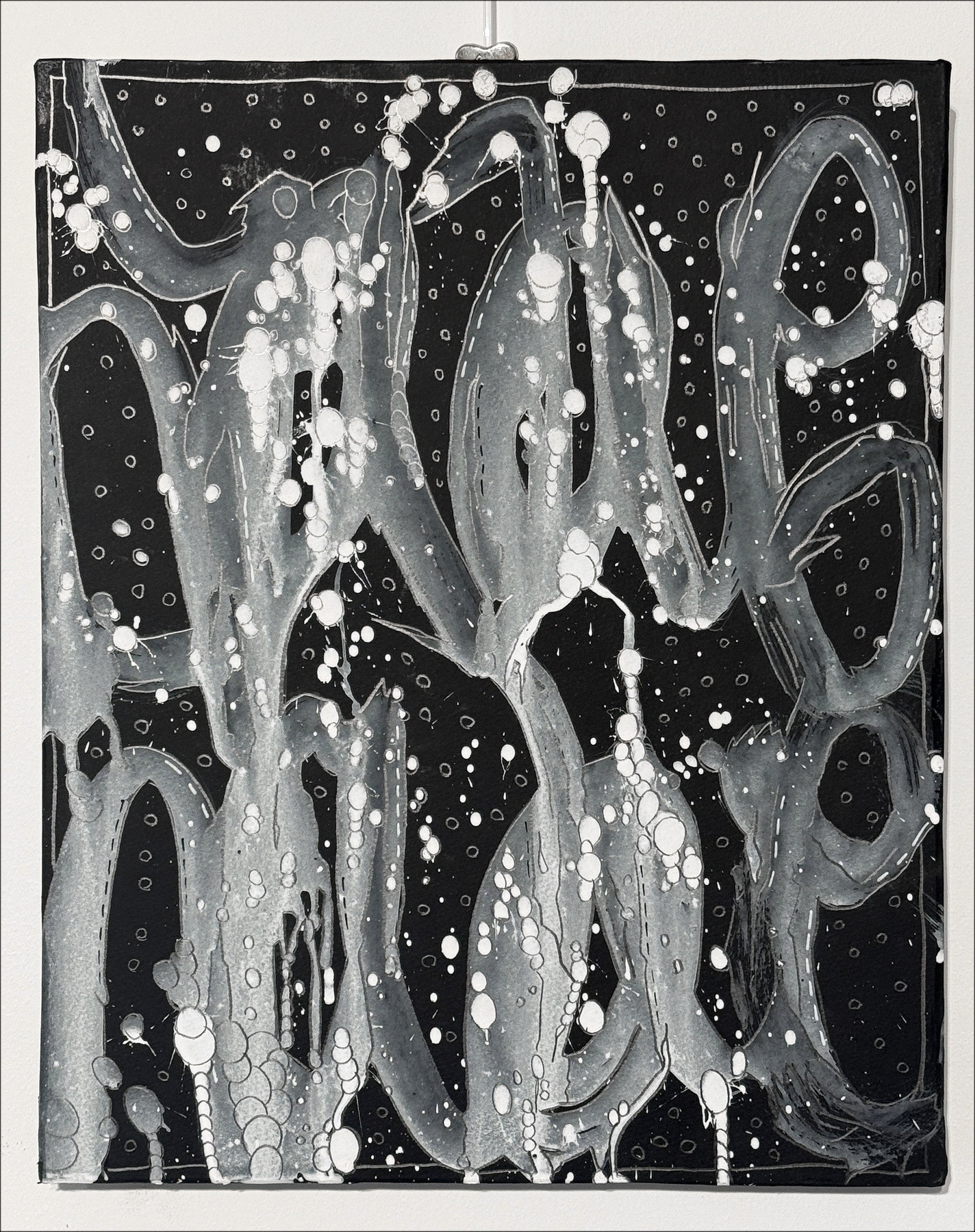 JonOne – Composición en negro III, pintura 2025