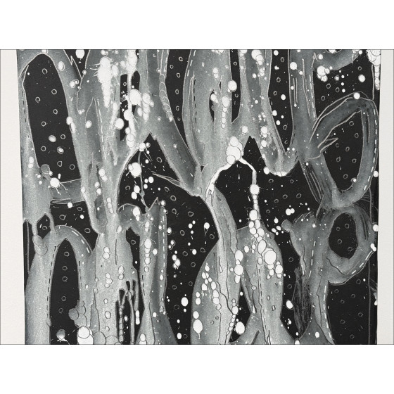 JonOne – Composición en negro III, pintura 2025