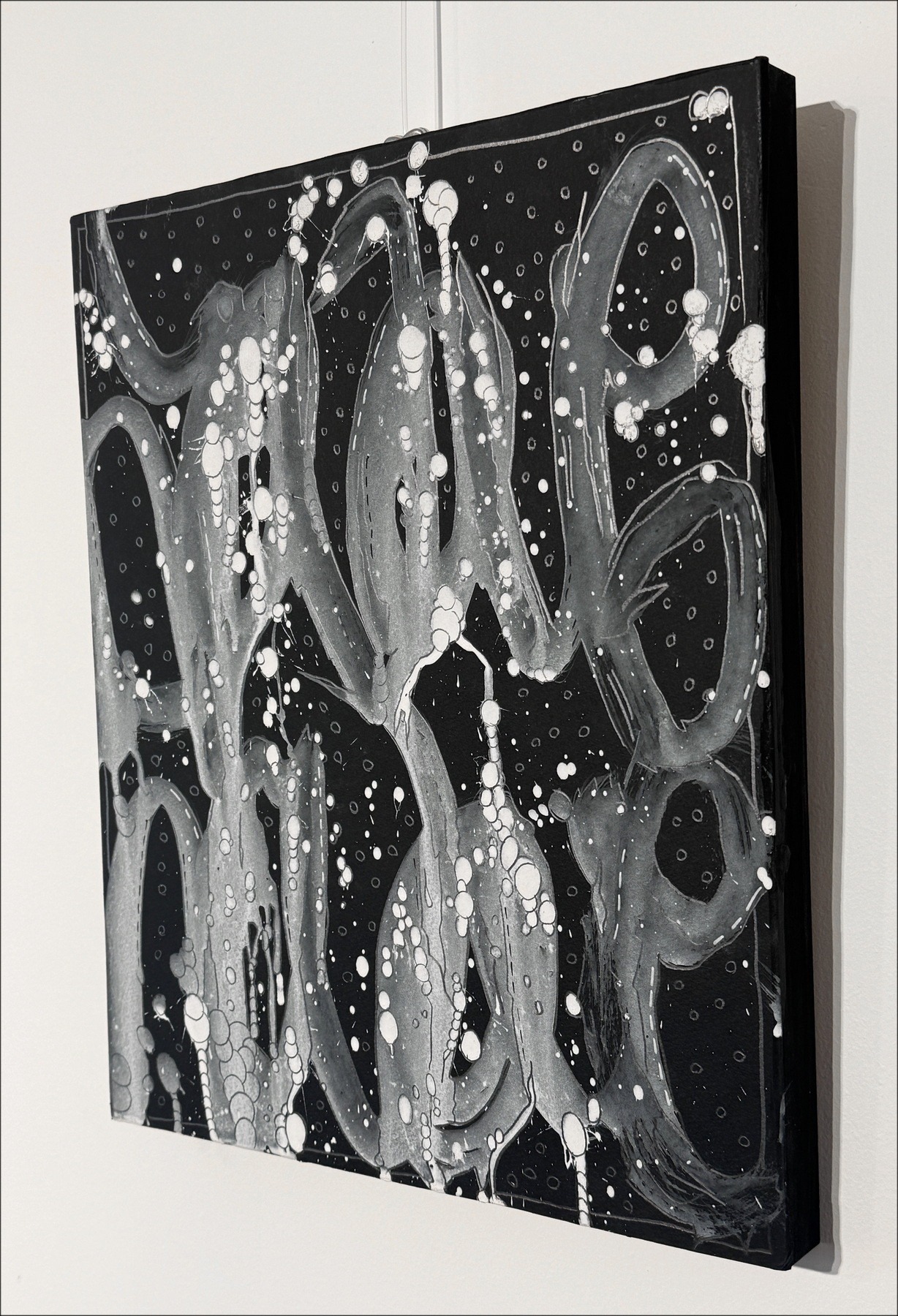 JonOne – Composición en negro III, pintura 2025
