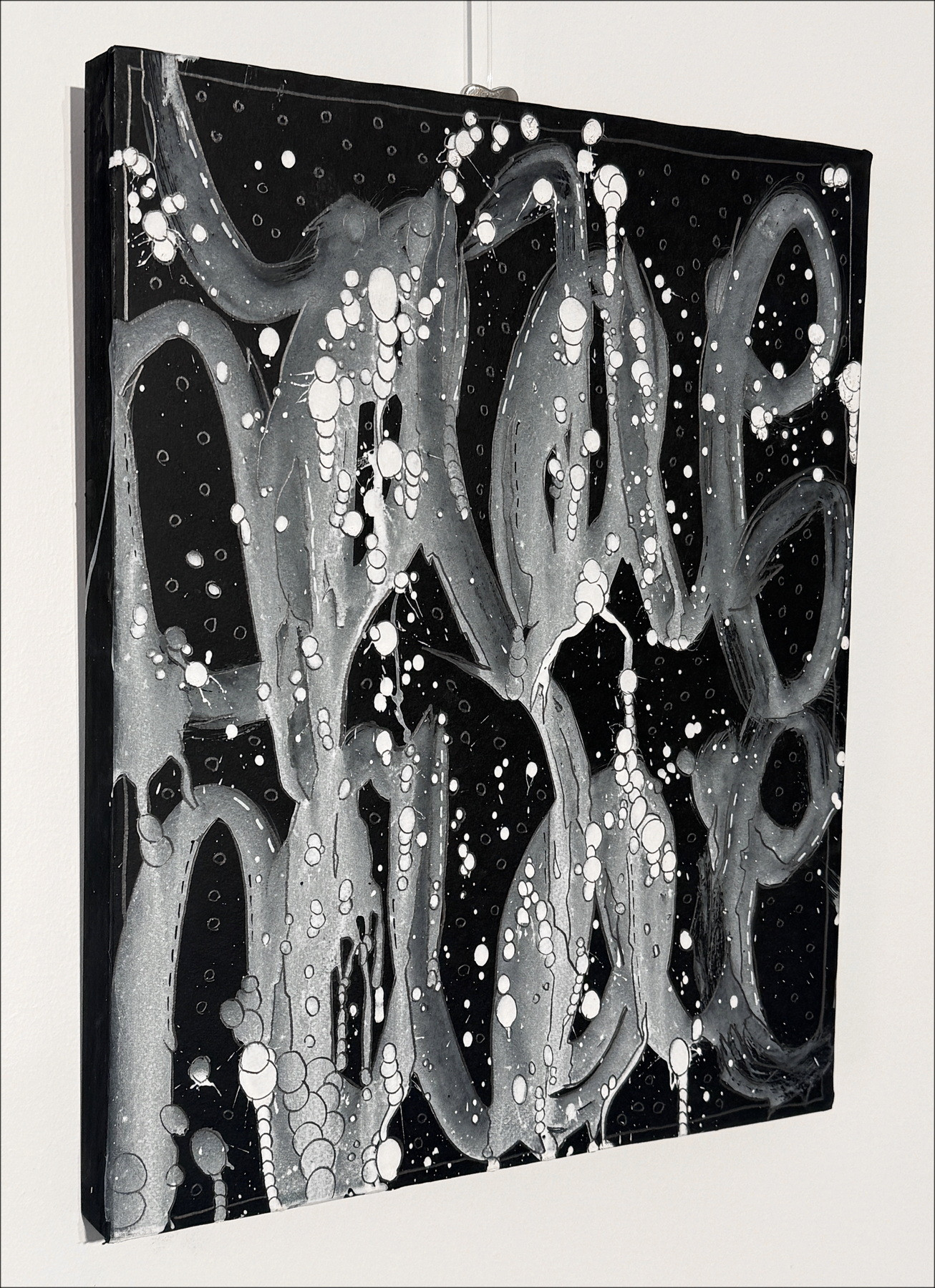 JonOne – Composición en negro III, pintura 2025