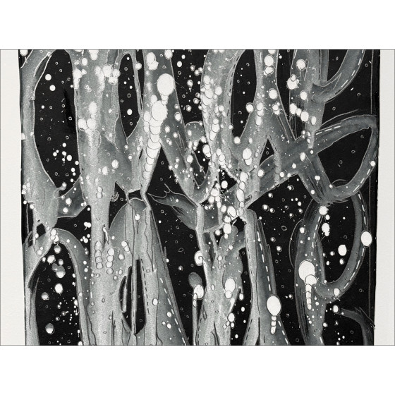 Jonone - Composizione in nero II, pittura in legno 2025