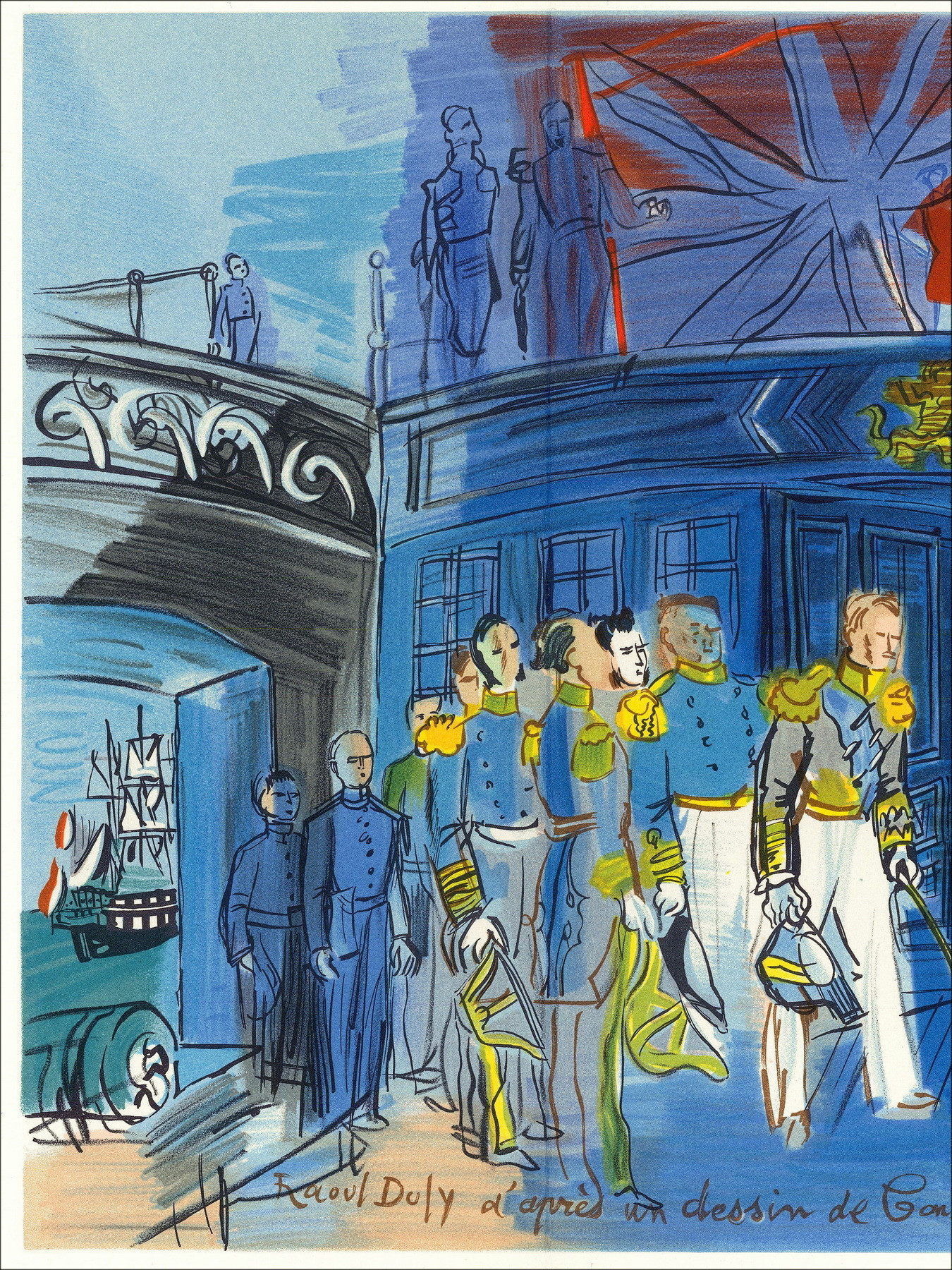 Raoul DUFY - Lithograph "The Prince of Joinville" 30x48cm - 1965