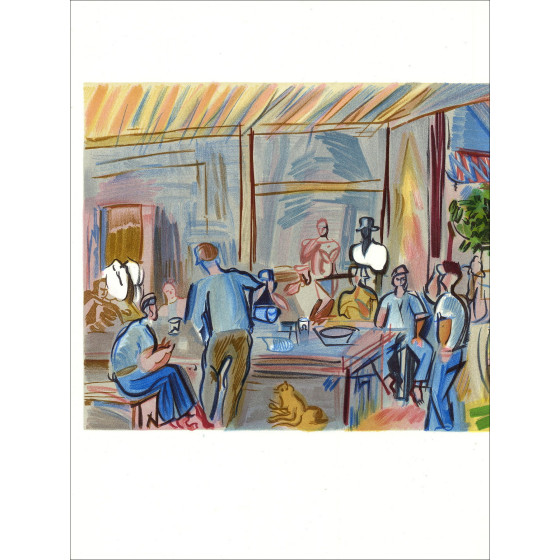 Ra DU DUFY - Lithfra_Latn "Veldwerk" 30x48cm - 1965