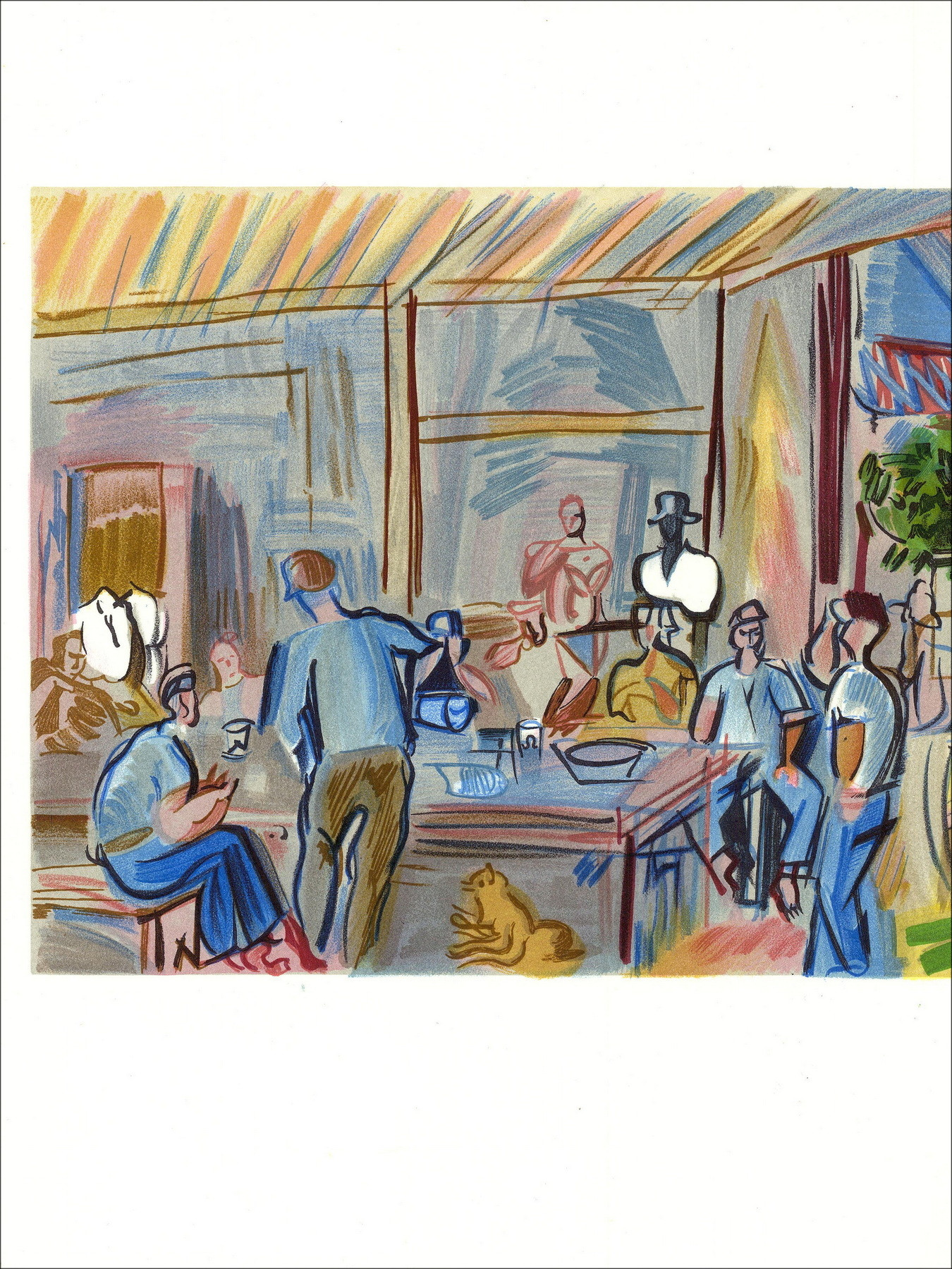 Raoul Dufy - Litografía "Champs Works" 30x48cm - 1965