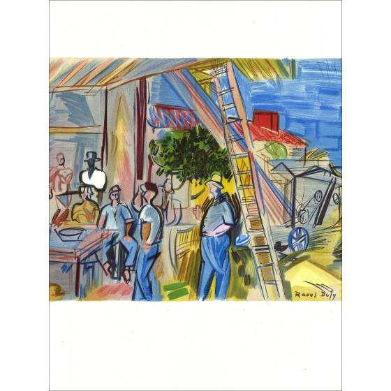 Ra DU DUFY - Lithfra_Latn "Veldwerk" 30x48cm - 1965