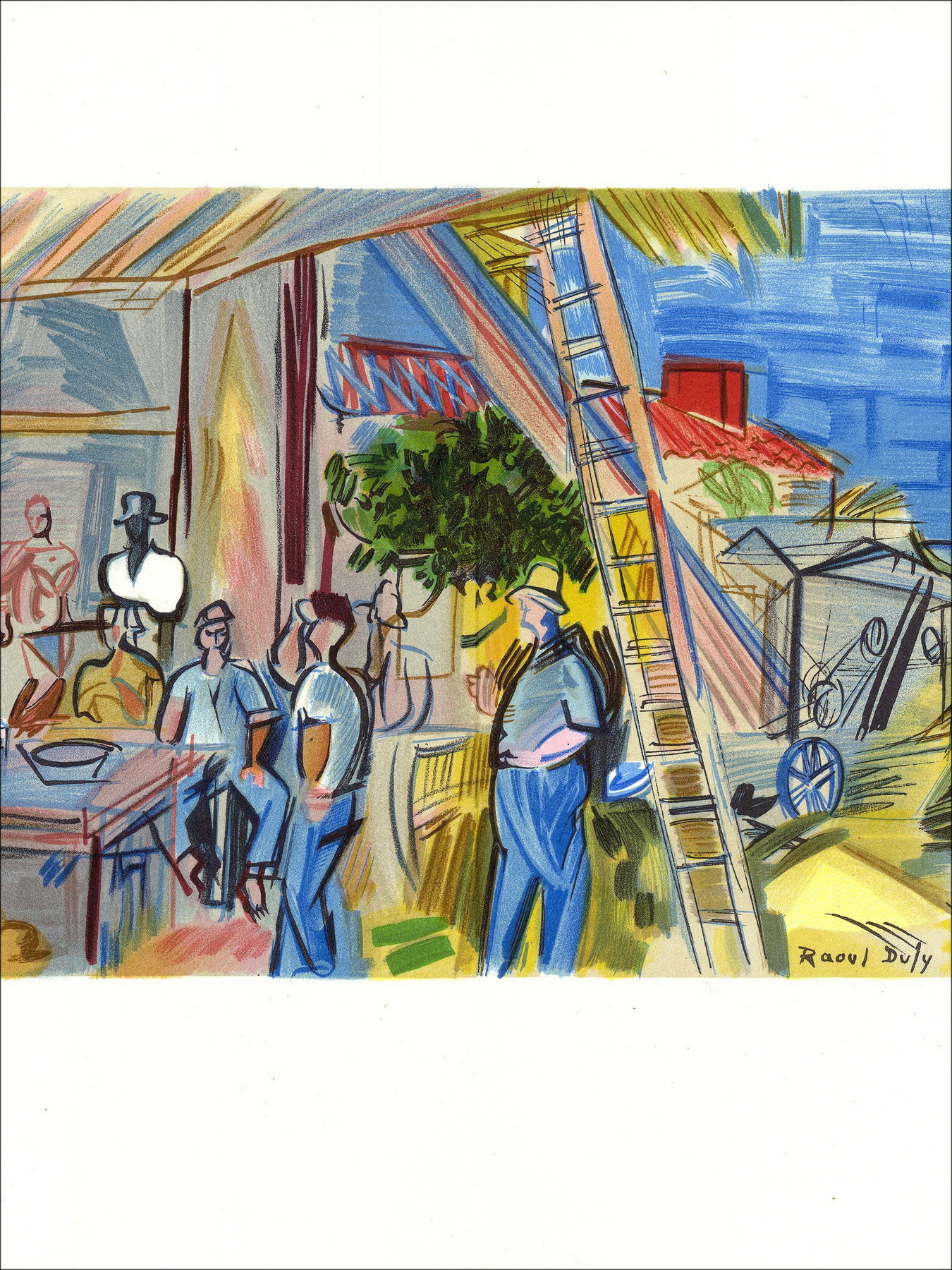 Raoul DUFY - Lithograph "Field Work" 30x48cm - 1965