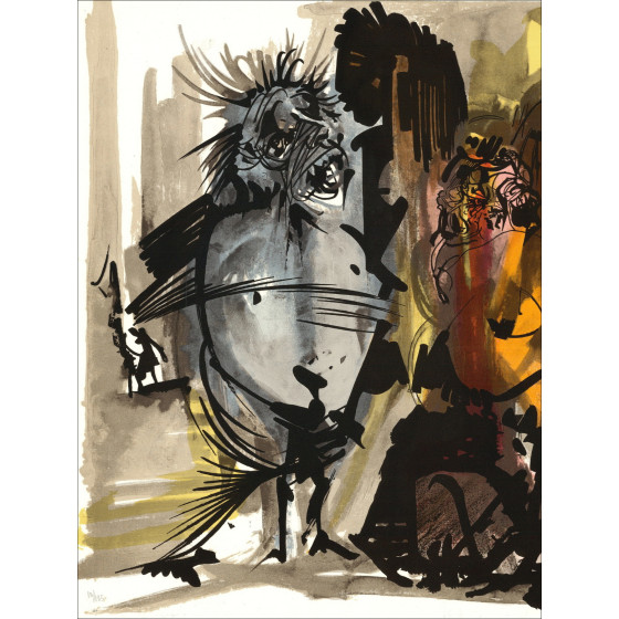 Raymond Moretti - Lithograph "Rue Saint Denis 18"