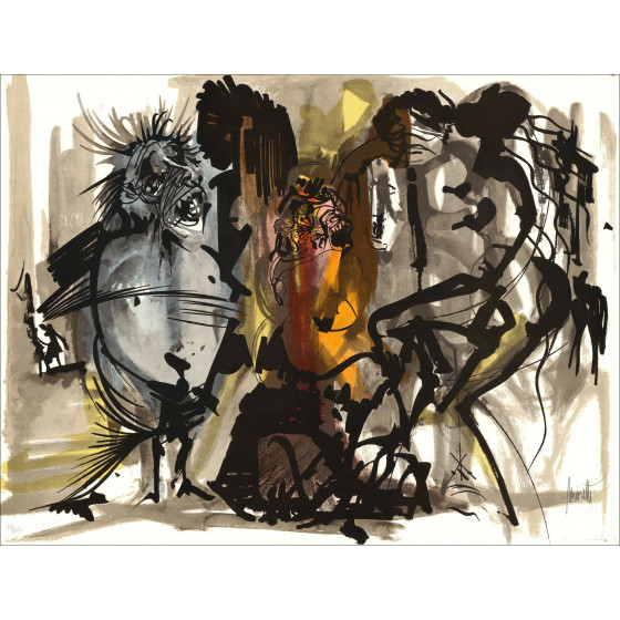 Raymond Moretti – Lithographie La Rue Saint Denis 18