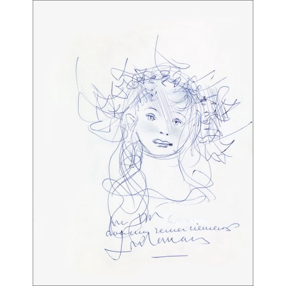 Lucien FONTANAROSA - Ragazza giovane - Disegno originale firmato - 1963 - 27x21cm