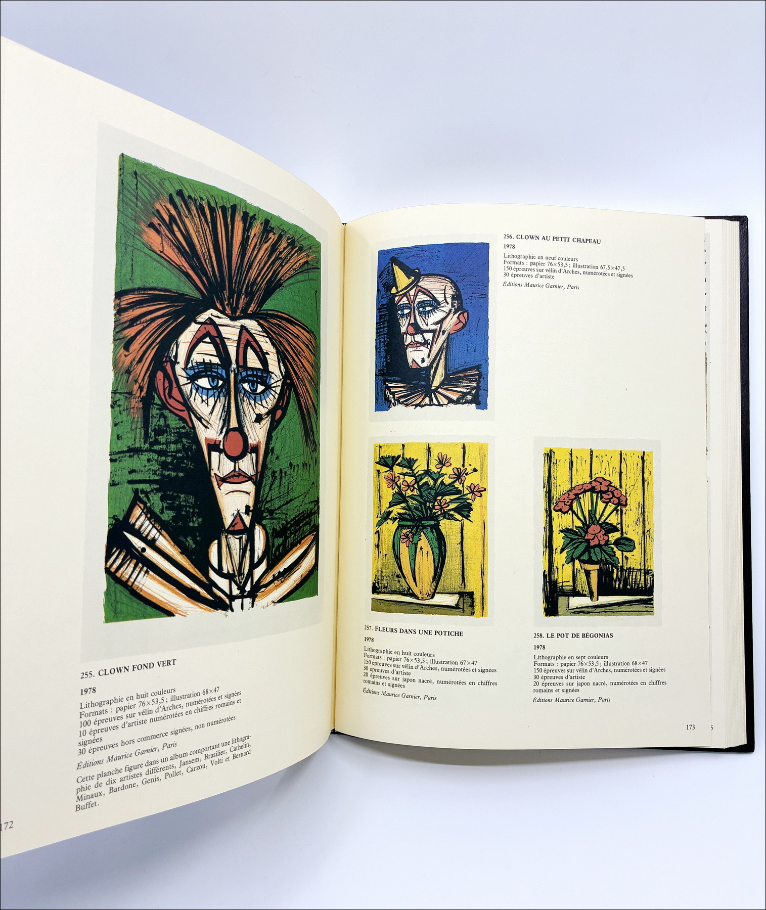 Bernard Buffet, Litografo - Catalogo motivato 1952-1979