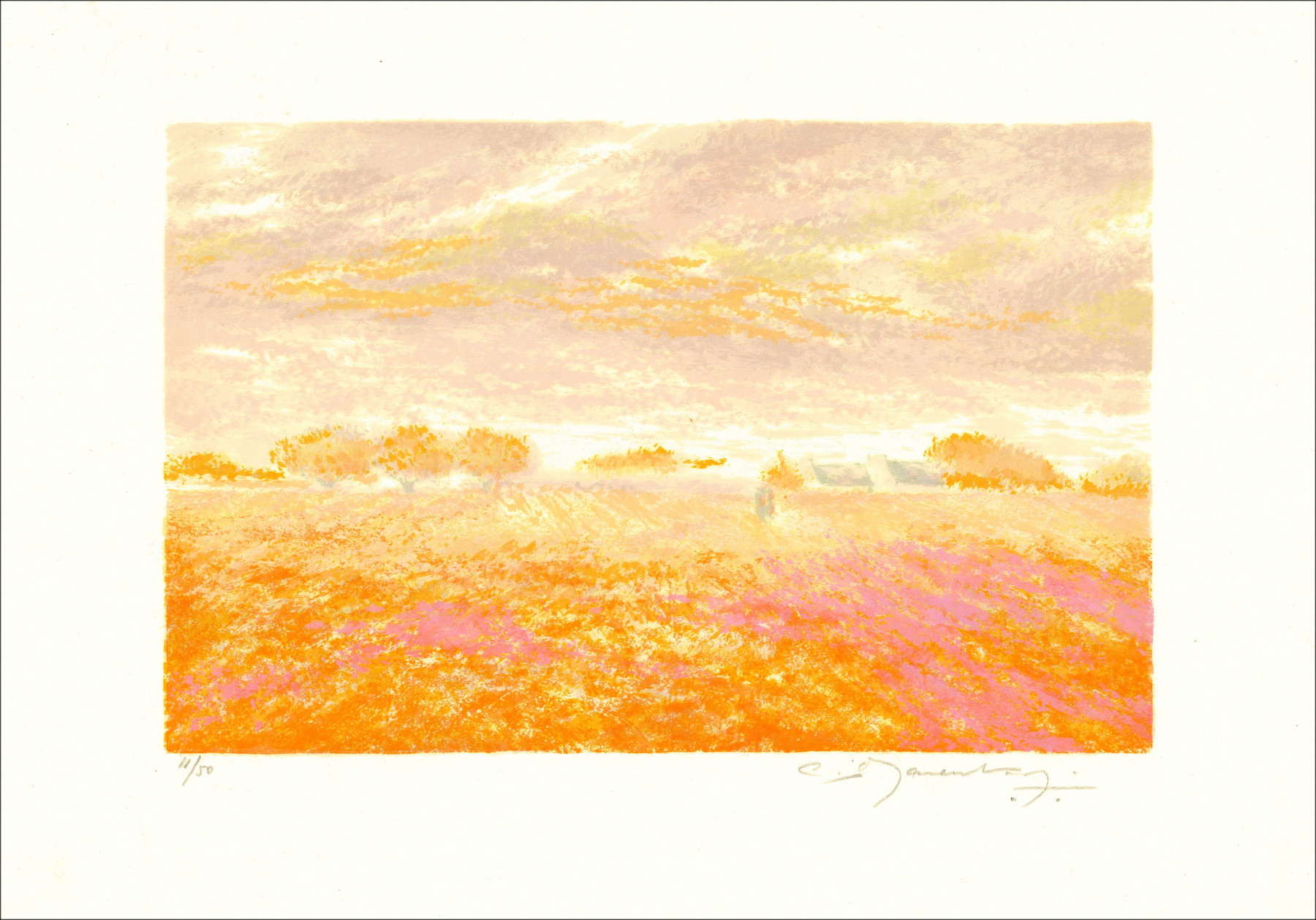 Claude MANOUKIAN - Lithograph, In the fields