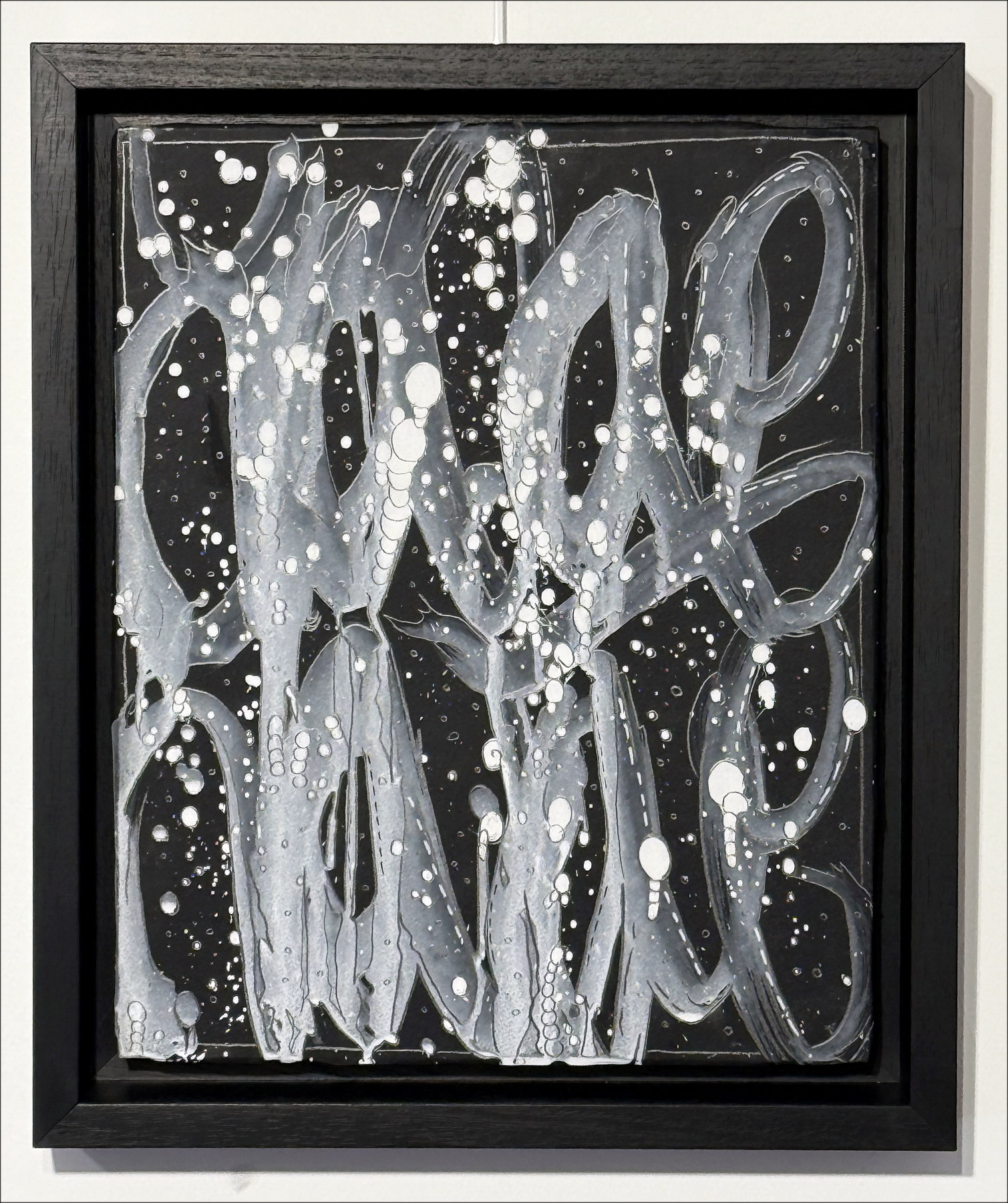 Jonone - Composizione in nero II, pittura in legno 2025