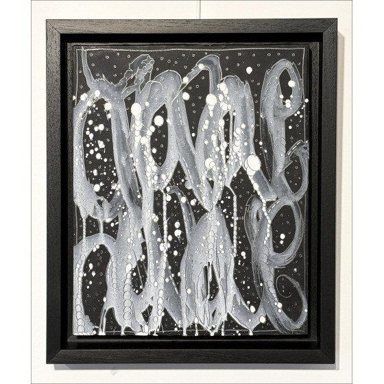 Jonone - Composición en negro i, pintura de madera 2025