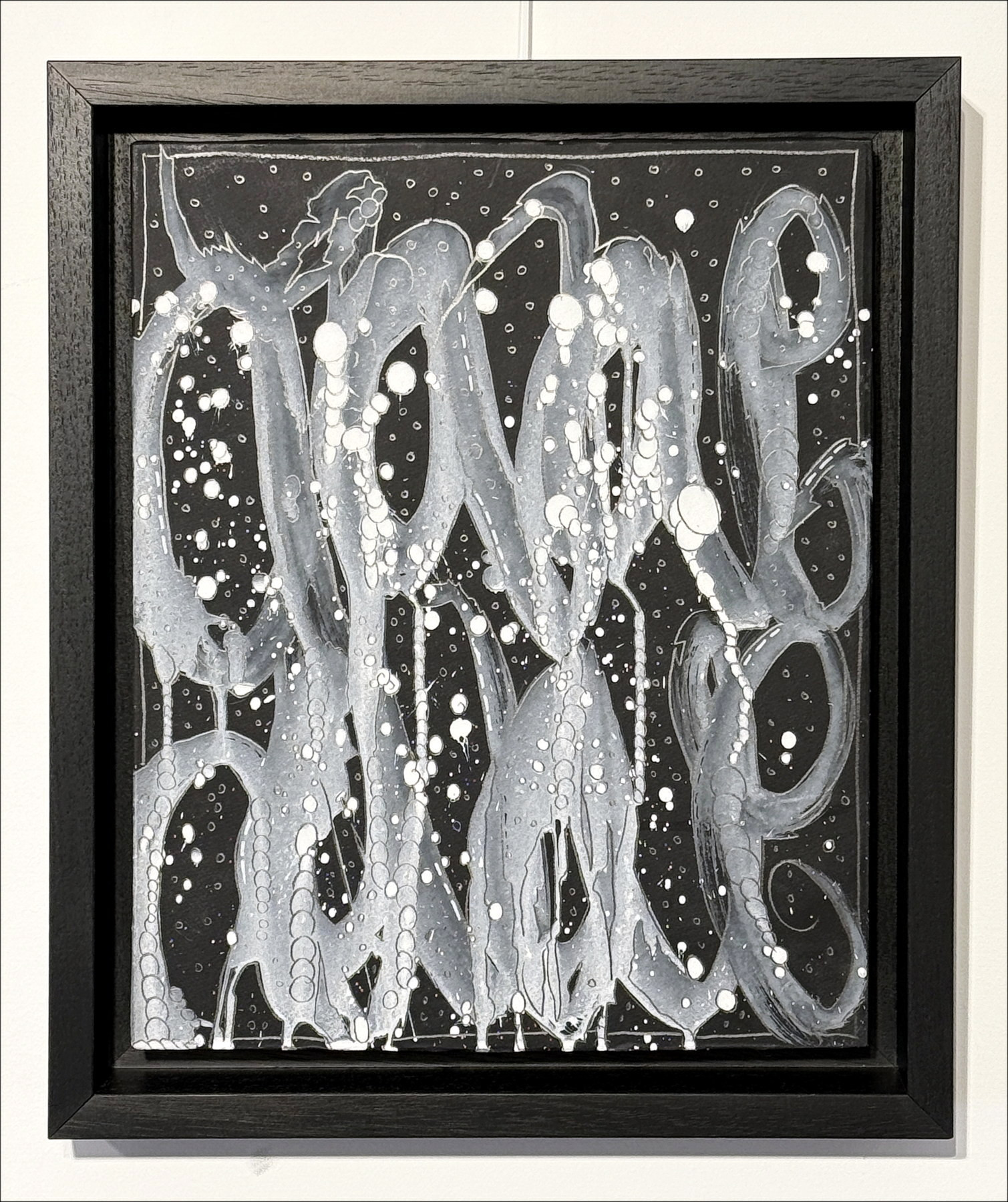 Jonone - Composizione in nero I, vernice in legno 2025